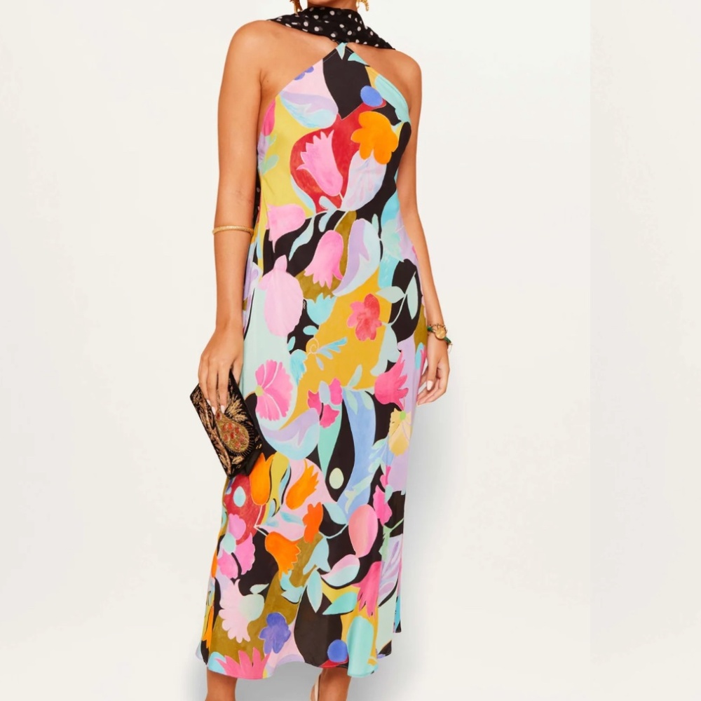 Rixo Hayley Silk Midi Dress